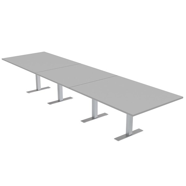 45 in W, 165.75 in L, 29 in H, Engineered Wood Top, Grey